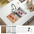 thumbnail image 3 of 30 inch Drop In Stainless Steel Kitchen Sink Workstation Sink 304 Stainless Steel Kitchen Sink Single Bowl Basin With Grid cutting board colander drying rack and Strainer, 3 of 11