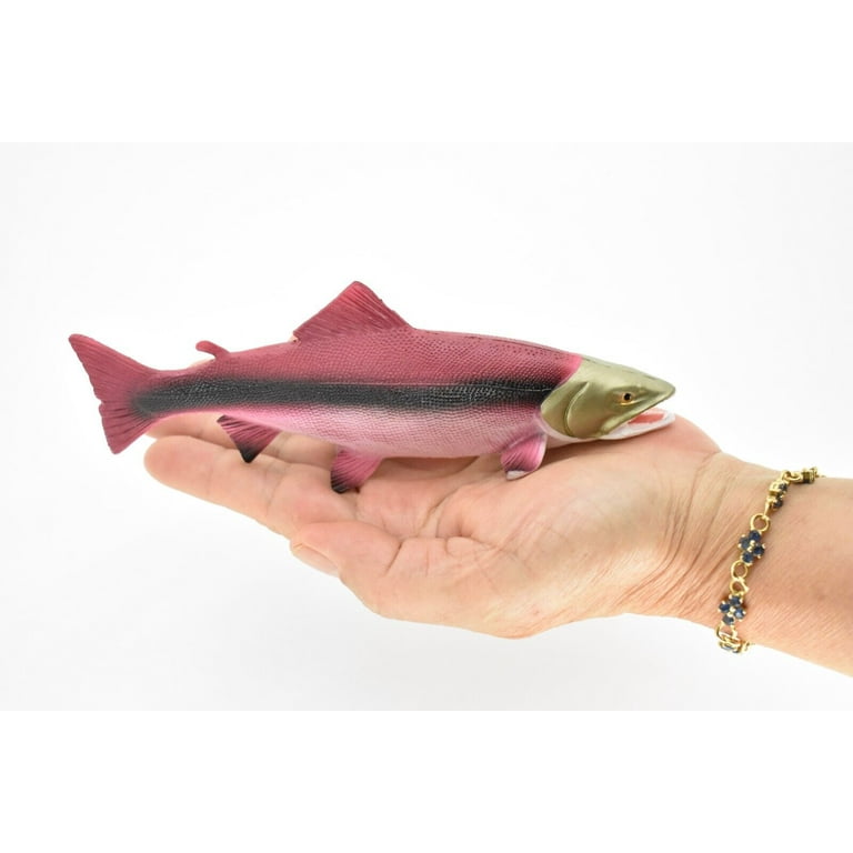 Salmon Toy, King, Chinook, Fish, Very Realistic Rubber Figure