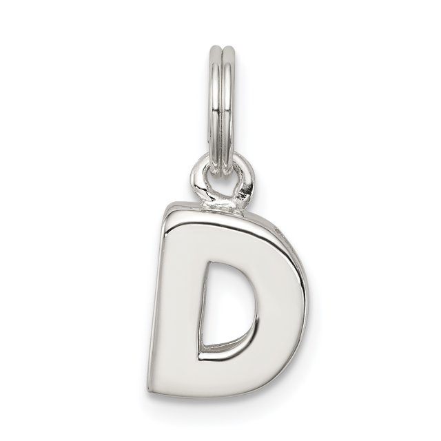 925 Sterling Silver Daintty Letter D Initiale Nom Monogramme Collier Pendentif Pendentif