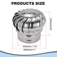 thumbnail image 2 of Tapa de Ventilación de Techo de Acero Inoxidable de 7.9" de Tamaño, Capucha de Turbina de Viento de Escape, Ventilación de Chimenea de Rotación 360°, 2 of 6