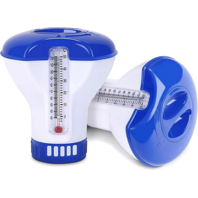 Floating Product Dispenser, Chlorine Tablet Dispenser, Swimming Pool Chlorine Diffuser with Thermometer