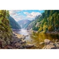 thumbnail image 3 of Basov, Sergej 18x13 Black Modern Framed Museum Art Print Titled - Mountain river, 3 of 5