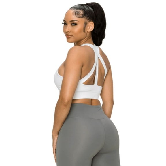 Women's Triple Threat Activewear Sports Bra - Bright White, S