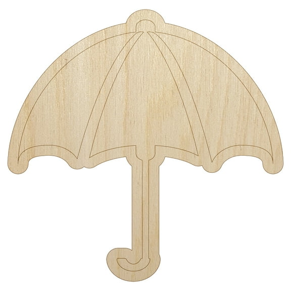 Rainy Day Umbrella Wood Shape Unfinished Piece Cutout Craft DIY Projects - 4.70 Inch Size - 1/8 Inch Thick