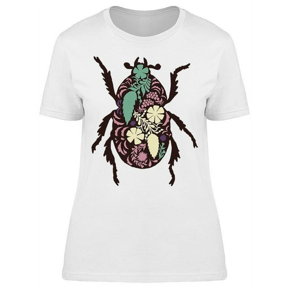 Bug Beetle Color Drawing T-Shirt Women -Image by Shutterstock, Female x-Large