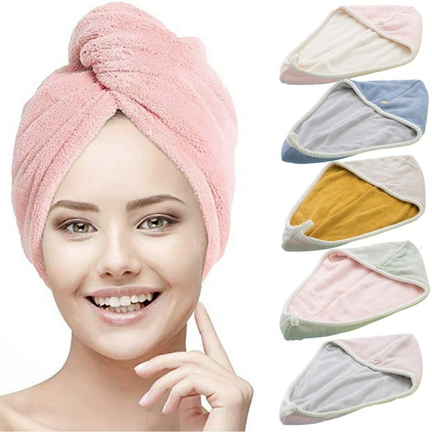 Visland Hair Towel Wrap, Microfiber Quick Double Layer Drying Hair