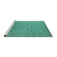 thumbnail image 2 of Ahgly Company Machine Washable Indoor Square Oriental Turquoise Blue Traditional Area Rugs, 4' Square, 2 of 4