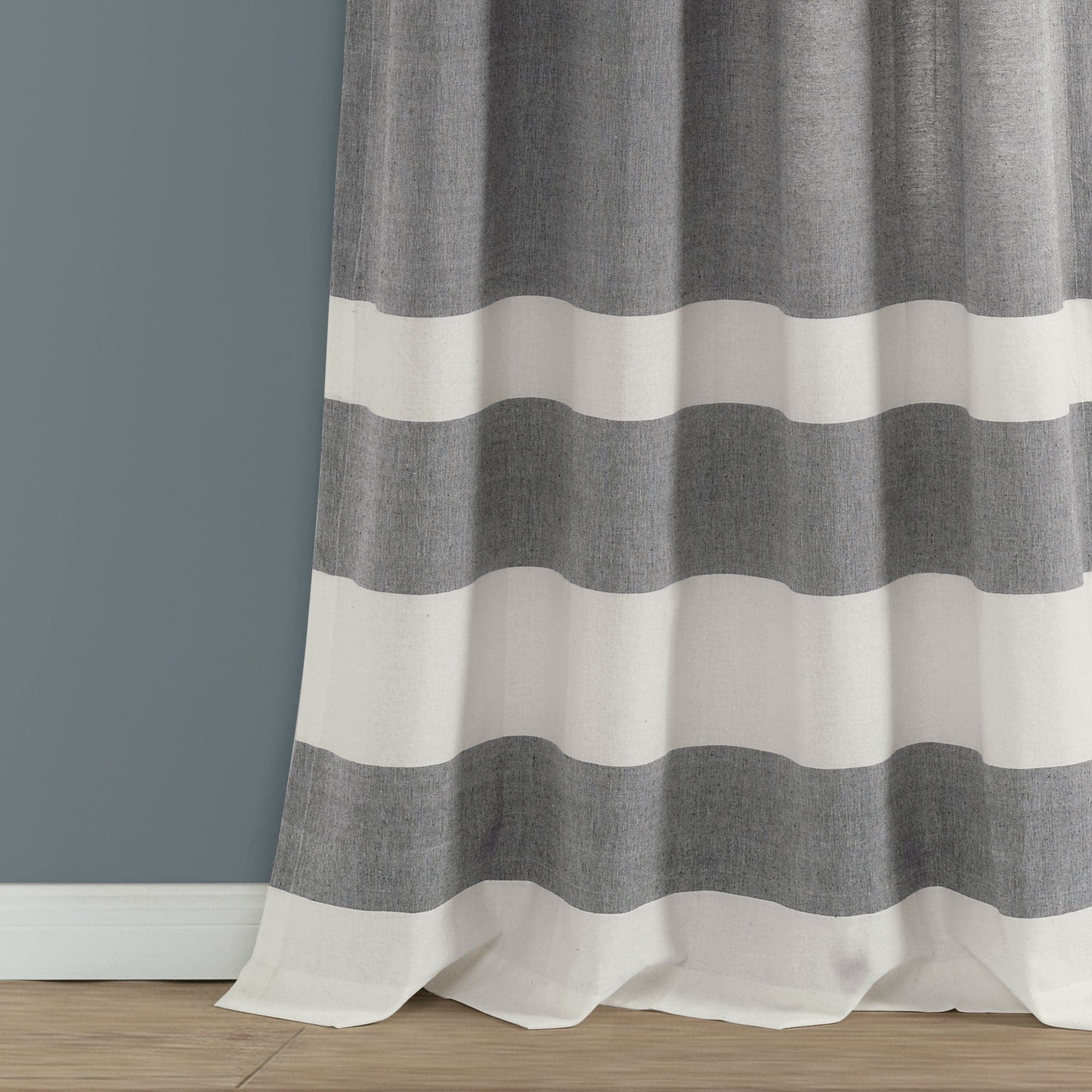 Lush Decor Cape Cod Stripe Window Curtain Panels - Gray - 40 X 84