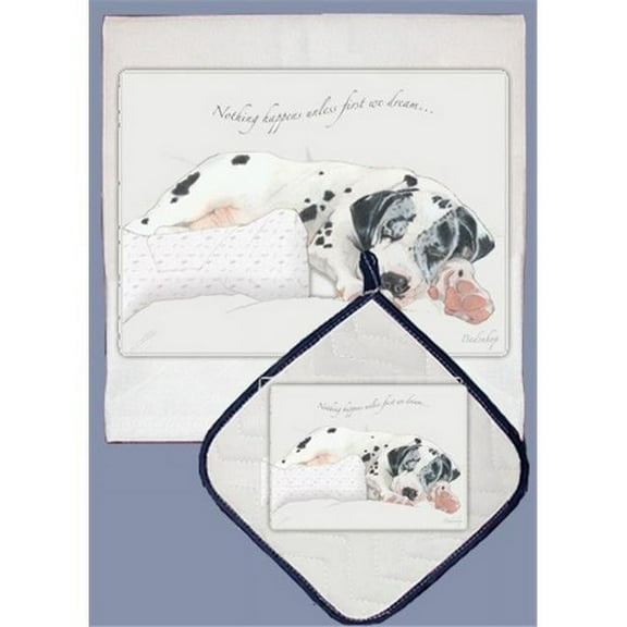 Pipsqueak Productions DP569 Great Dane Dish Towel And Pot Holder Set