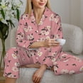 thumbnail image 4 of Goofa Rose Flowers Printed Women’s 2 Piece Pajama Set Super,Pajamas Women's Long Sleeve Sleepwear Soft Button Down Loungewear Pjs Lounge Set Nightwear-, 4 of 8