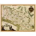 thumbnail image 3 of Blaeu 14x12 Black Modern Framed Museum Art Print Titled - Eastern Europe Silesia Region Poland - Blaeu 1635, 3 of 5