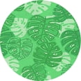 thumbnail image 1 of Ahgly Company Machine Washable Indoor Round Transitional Neon Green Area Rugs, 8' Round, 1 of 7