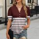 thumbnail image 2 of Camiseta de Cuello en V de Impresión Casual de Manga Corta de las Mujeres, Top Cómodo Ligero para la Primavera Y el Verano, 2 of 6