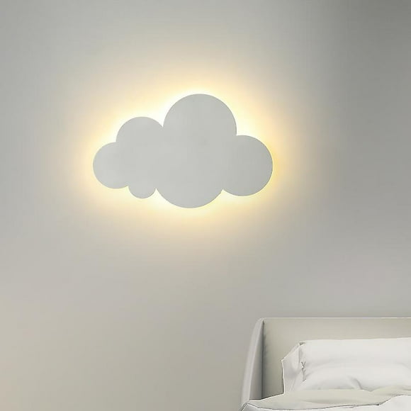 (Gift Of K) White Wooden Cloud Shaped Wall Night Light for Kids Room, Wall Lighting for Kids Room, Bedside Lamp, Bedroom Decor (White 1pcs)