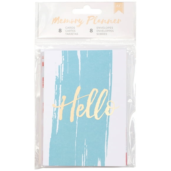 American Crafts Memory Planner A1 Cards W/Envelopes-4 Designs/2 Each