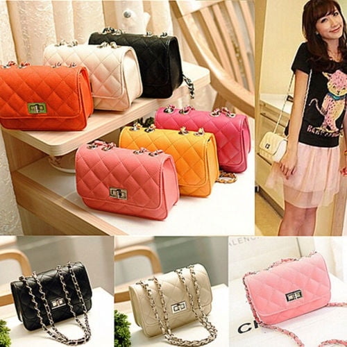 orange chain bag