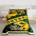 thumbnail image 2 of jejeloiu Football Rugby City Queen Comforter Set,Yellow Ball Helmet Bedding Comforter Set For Men Women Reversible 3-Piece, 2 of 8