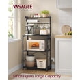 thumbnail image 1 of 4-Tier Kitchen Bakers Rack with Adjustable Shelf & Power Outlet, 55.1" Tall Microwave Stand with 8 S-Hooks, Charcoal Grey and Ink Black, 1 of 6