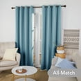thumbnail image 5 of Deconovo 100% Blackout Curtains Pair 108 inches Long Set of 2, Linen Textured Thermal Insulated Grommet Curtains for Nursery(Teal, 52 x 108 inch, 2 Panels), 5 of 11