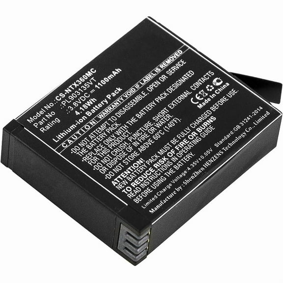 Replacement Battery for Insta360 One X,PL903135VT,PL903135VT-S01,3.8V/1100mAh