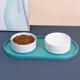 thumbnail image 4 of Juego de cuencos de cerámica para perros con tapete de silicona antideslizante, cuenco de alimentación para perros de boca ancha, 4 of 5