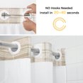 thumbnail image 2 of No Hook Shower Curtain and Liner Set, Beige Buffalo Plaid Washable Fabric Shower Curtains for Bathroom, Bathtub, Farmhouse Modern Checkered Waterproof Bathroom Curtains 48W x 72H, 2 of 9