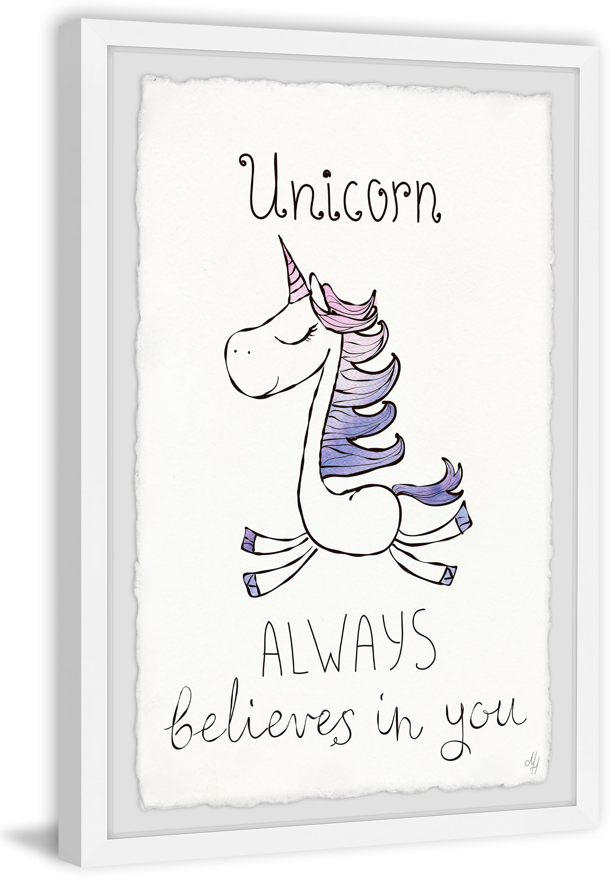 Marmont Hill Unicorn Always Believes in You Framed Wall Art