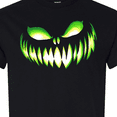 thumbnail image 4 of Inktastic Wide Grinning Pumpkin Face in Lime Green Glow T-Shirt, 4 of 5