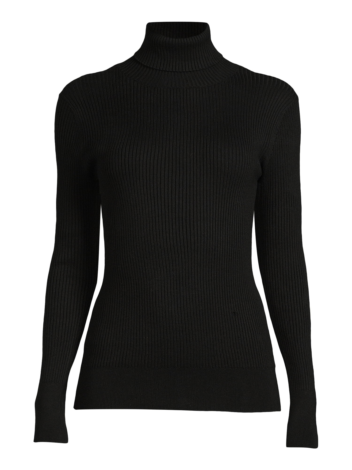 Time and Tru Women's Ribbed Knit Turtleneck, Sizes XS-XXXL