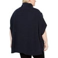 thumbnail image 2 of Anne Klein Womens Fringe Batwing Poncho Sweater, Blue, Plus Size, 2X, 2 of 3