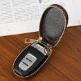 thumbnail image 7 of Pebbuoy Faux Leather Car Key Case with Hanging Buckle Keyring Chain Portable Remote Key Fob Holder Zipper Bag Protector Pouch Wallet, 7 of 7
