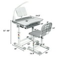 thumbnail image 2 of Costway Kids Desk and Chair Set Height Adjustable Children School Study Desk w/LED Light for Boys & Girls, 2 of 7