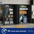 thumbnail image 6 of AUHUP 72" Metal Cabinet with Locking Doors and 5 Adjustable Shelves, Black Garage Storage Cabinet for Warehouse, Basement, Home Office, Tool File Storage Utility Cabinets, 6 of 9