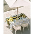 thumbnail image 3 of 54x80 Inch Outdoor Tablecloth with Umbrella Hole Zipper Rectangle Bee Love Rectangular Tablecloths Outside Waterproof Daisy Eucalyptus Leaves Rustic Gray Plaid Patio Table Cover for Picnic Party, 3 of 8