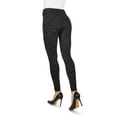 thumbnail image 3 of SlimMe Flocked Monochrome Cheetah Leggings - Womens - Female (Small/Medium, Black), 3 of 6