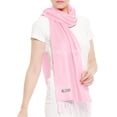 thumbnail image 2 of TZ Promise Men Women's Baby Pink Scarves Solid Plain Classic Soft Long for Winter Warm, 2 of 4