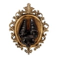 thumbnail image 1 of Cabeza de animal para decoración de pared, decoración del hogar, arte de pared de resina, escultura, decoración artística, murciélago colgante oro, 1 of 9
