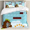 thumbnail image 3 of Video Games Twin Size Duvet Cover Set, Arcade World Kids 90's Fun Theme Knight with Sword Fireball Bonus Stars Coins, Decorative 2 Piece Bedding Set with 1 Pillow Sham, Multicolor, by Ambesonne, 3 of 3
