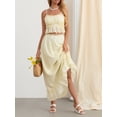 thumbnail image 6 of LMLYSoH Women's 2 Piece Skirt Outfits Sleeveless Ruffle Trim Camisole Long Tie Up Skirt Set, 6 of 9