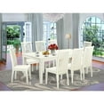 thumbnail image 2 of East West Furniture Logan 9-piece Wood Dining Table and Chair Set in Linen White, 2 of 6