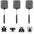 thumbnail image 1 of Fly swatter 3 pieces, extendable fly swatter, black, 1 of 5