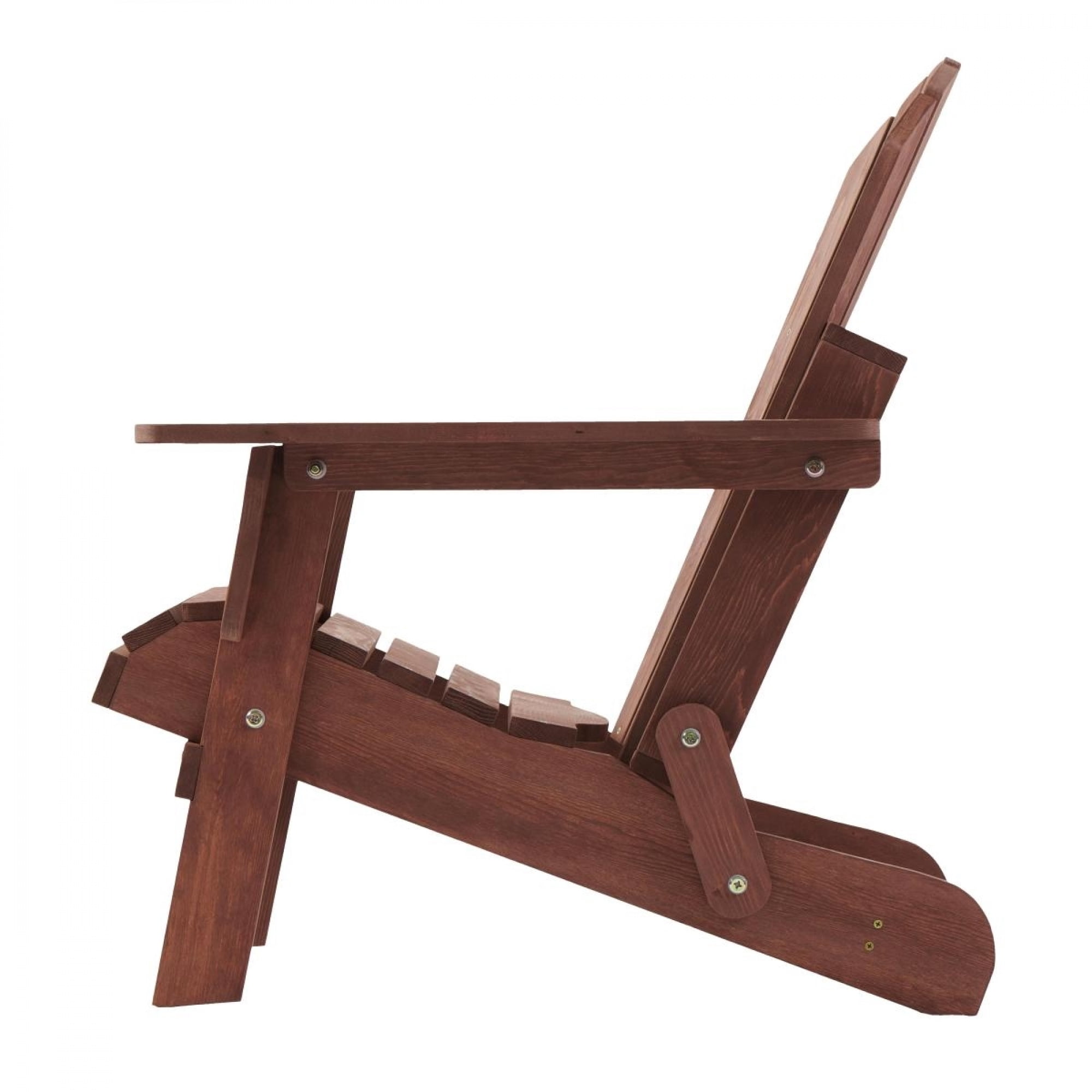 Oversized Embossed Wooden Outdoor Folding Adirondack Chair with Pre-Assembled Backrest & Seat Board, Patio Fire Pit Chair for Backyard, Porch, Poolside & Deck,Brown
