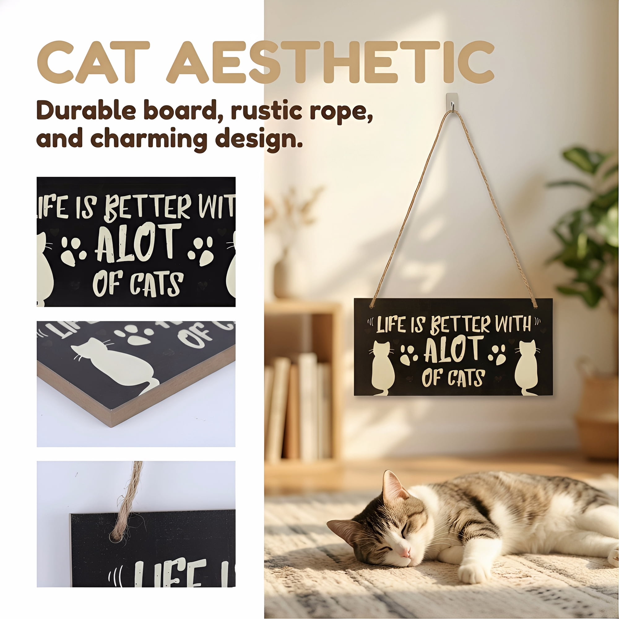 Unique Bargains Pet Sign Home Decor Decorative Wall Plaque Style H 3.9in