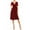 Burgundy, variant on MOA COLLECTION Women's Stylish Solid Faux Wrap Dress with Deep V-Neck