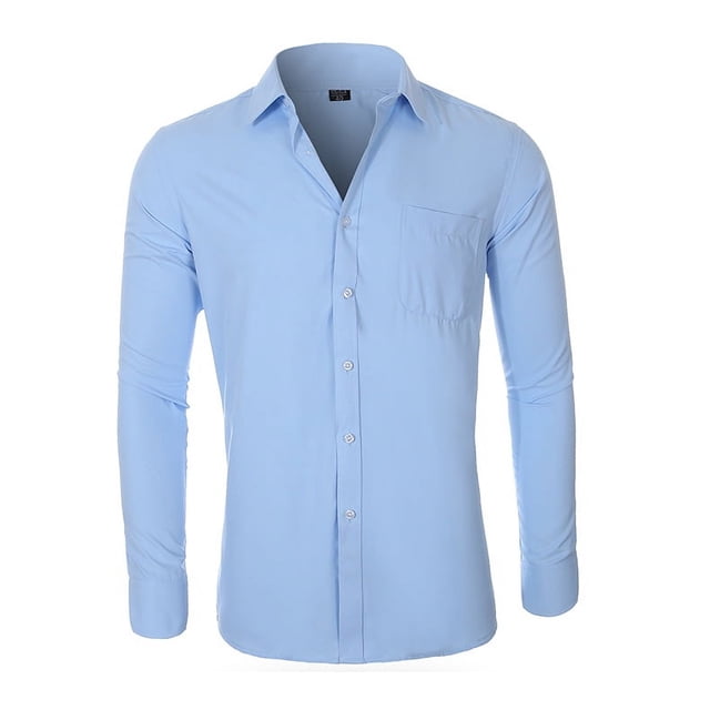 Camisa de hombre de talla grande de negocios clásica casual interior de color sólido camisa de hombre de manga larga de moda otoño