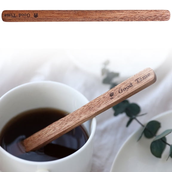 7 Inch Solid Wood Stir Sticks – Fenull Long Handle Stirring Spoons for Coffee, Tea & Ice Cream, Reusable Mixing Spoons for Home, Café & Bar