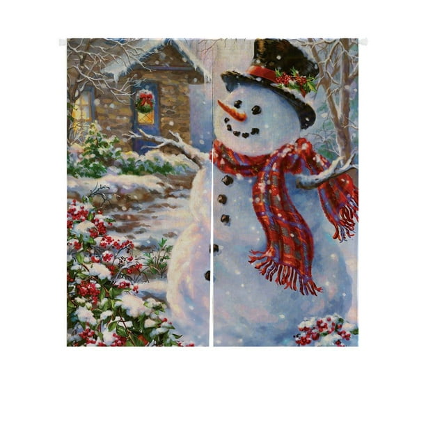 Gckg Christmas Snowman Xmas Santa Claude Doorway Curtain Japanese Noren Curtains Door Curtain Entrance Curtain Size 85x90 Cm Walmart Com Walmart Com