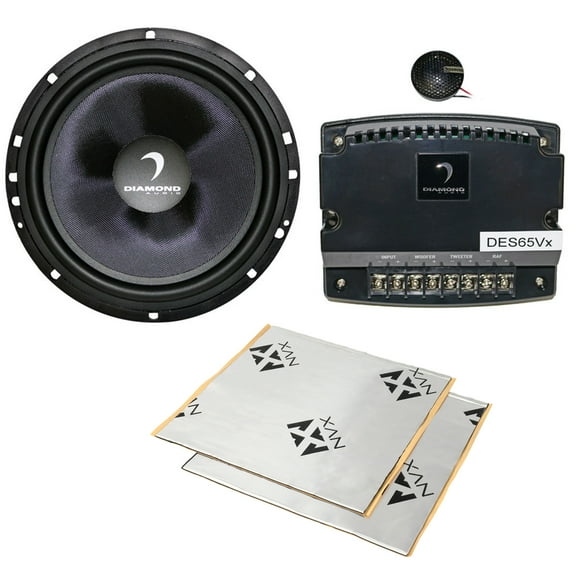 Diamond Audio DES65C 6.5" DES Series 2-Way Component Speaker System 240W   NVX SDSK2 Sound Damping