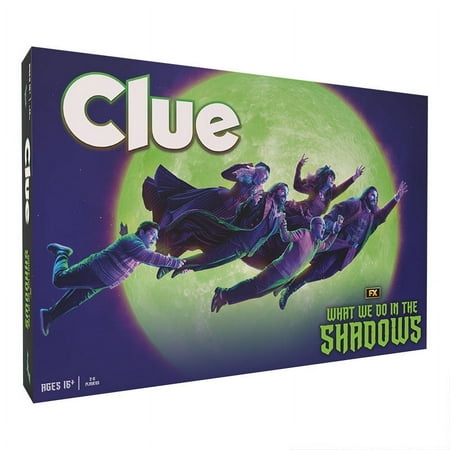 CLUE: What We Do in The Shadows, Classic Board Game Inspired by The FX TV Series, Solve The Mystery of The Missing 100% Witch Skin Hat with Laszlo, Nandor, Nadja & More, Officially Licensed Merch