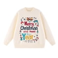 thumbnail image 6 of Danhjin Christmas Sweater Tops for Women Funny Print Oversized Crew Neck Long Sleeve Fall Winter Pullover Tunic Cute Shirts Fashion Comfy Soft Cozy Loungewear Outdoor Knitwear Blouses, 6 of 10